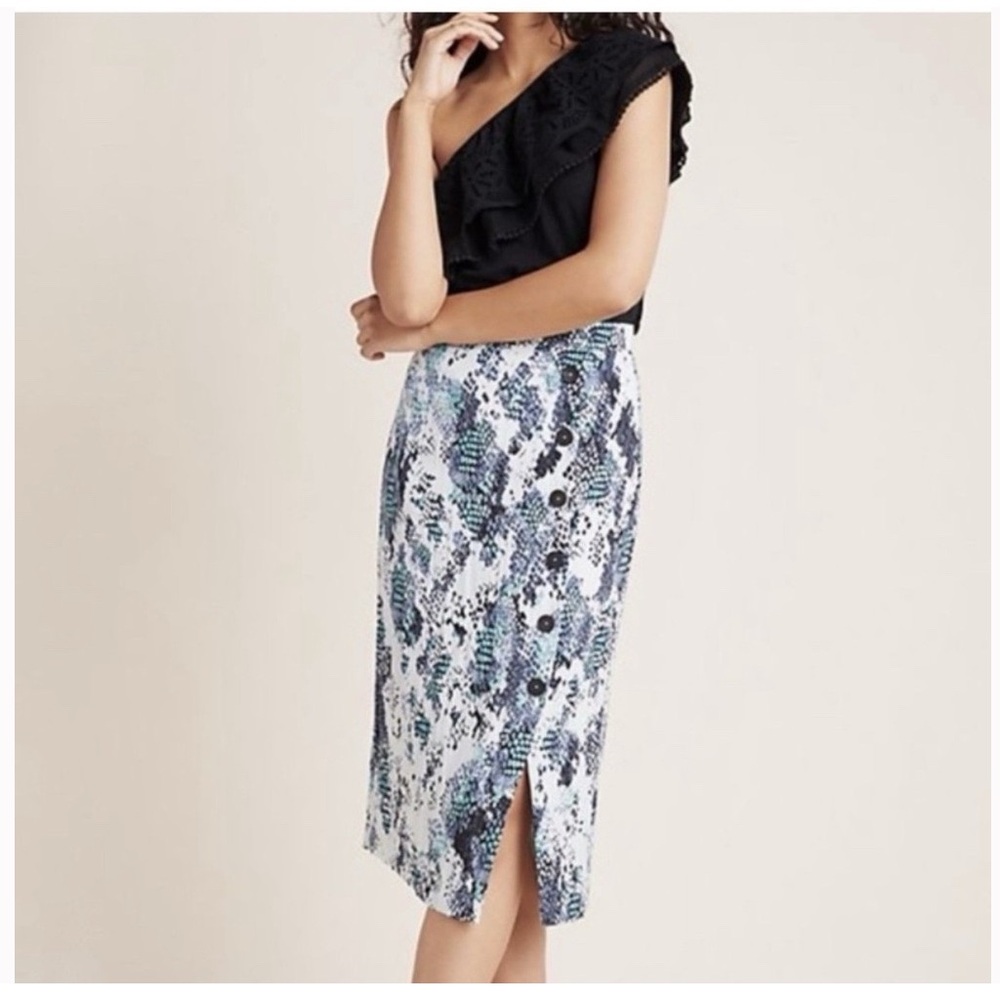 Hutch Blue and Black Midi Dress-Anthropology